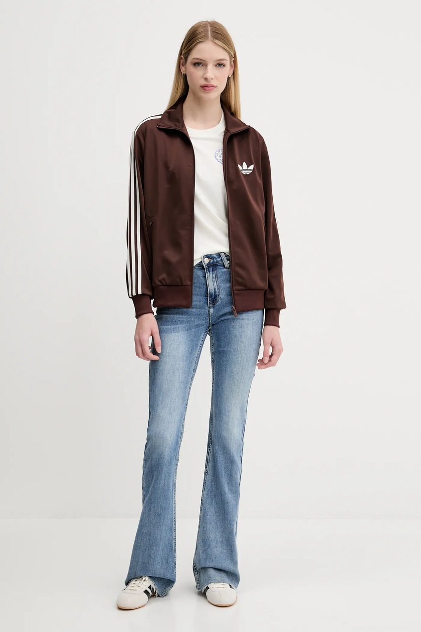 Кофта adidas Originals Firebird цвет коричневый с аппликацией KH1593