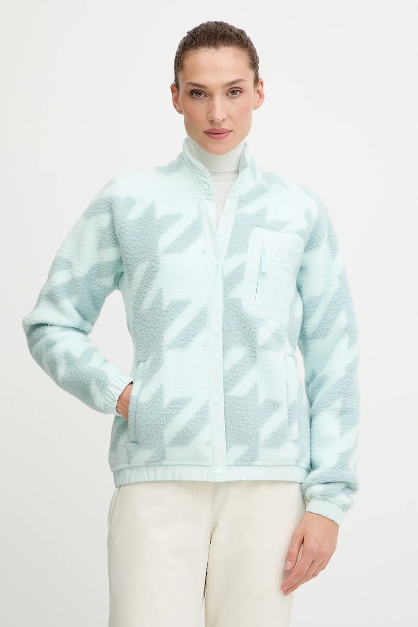 Helly Hansen hanorac fleece IMPERIAL culoarea turcoaz, uni, 63373