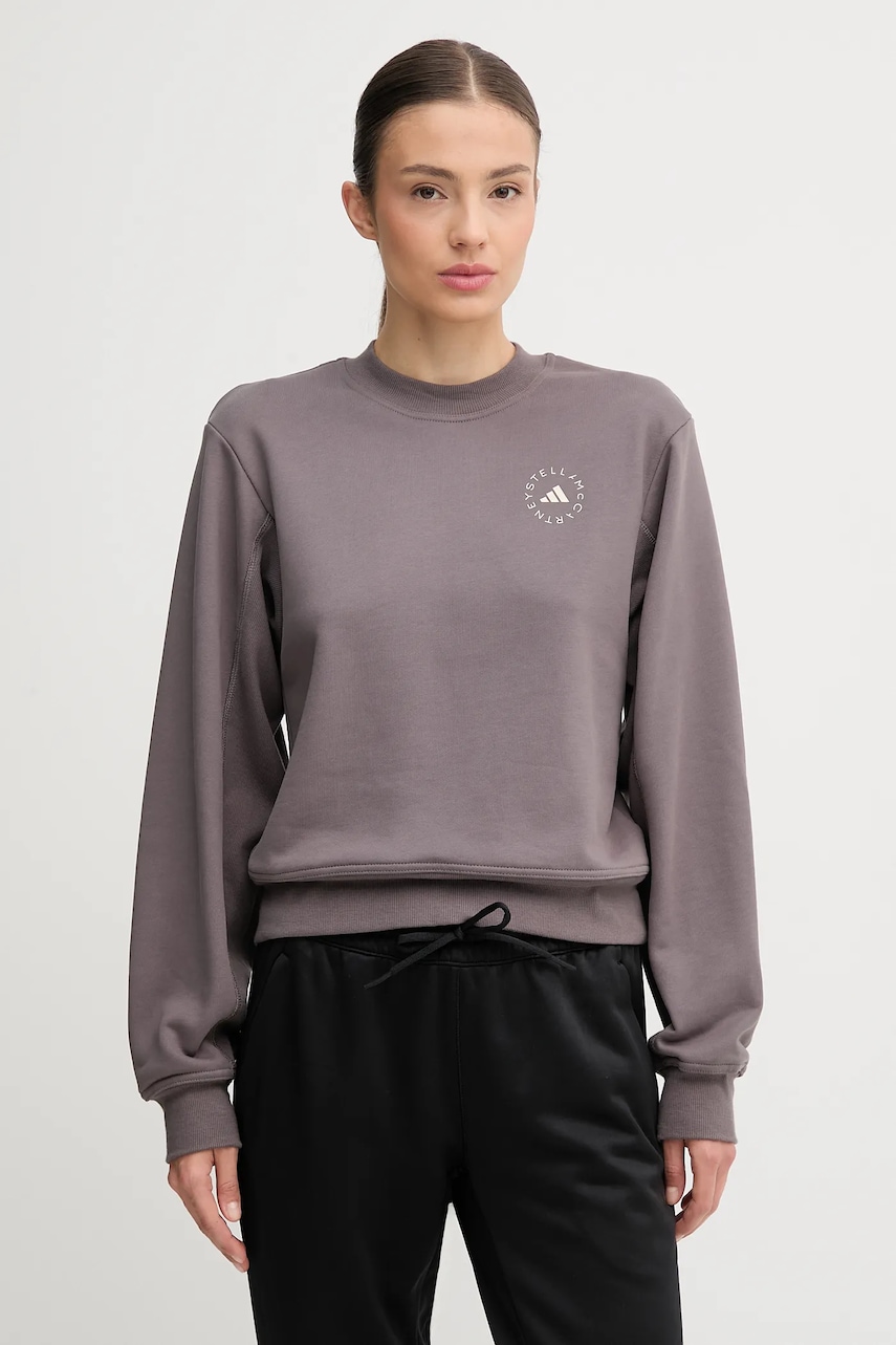 adidas by Stella McCartney hanorac de antrenament culoarea gri, uni, JW4692