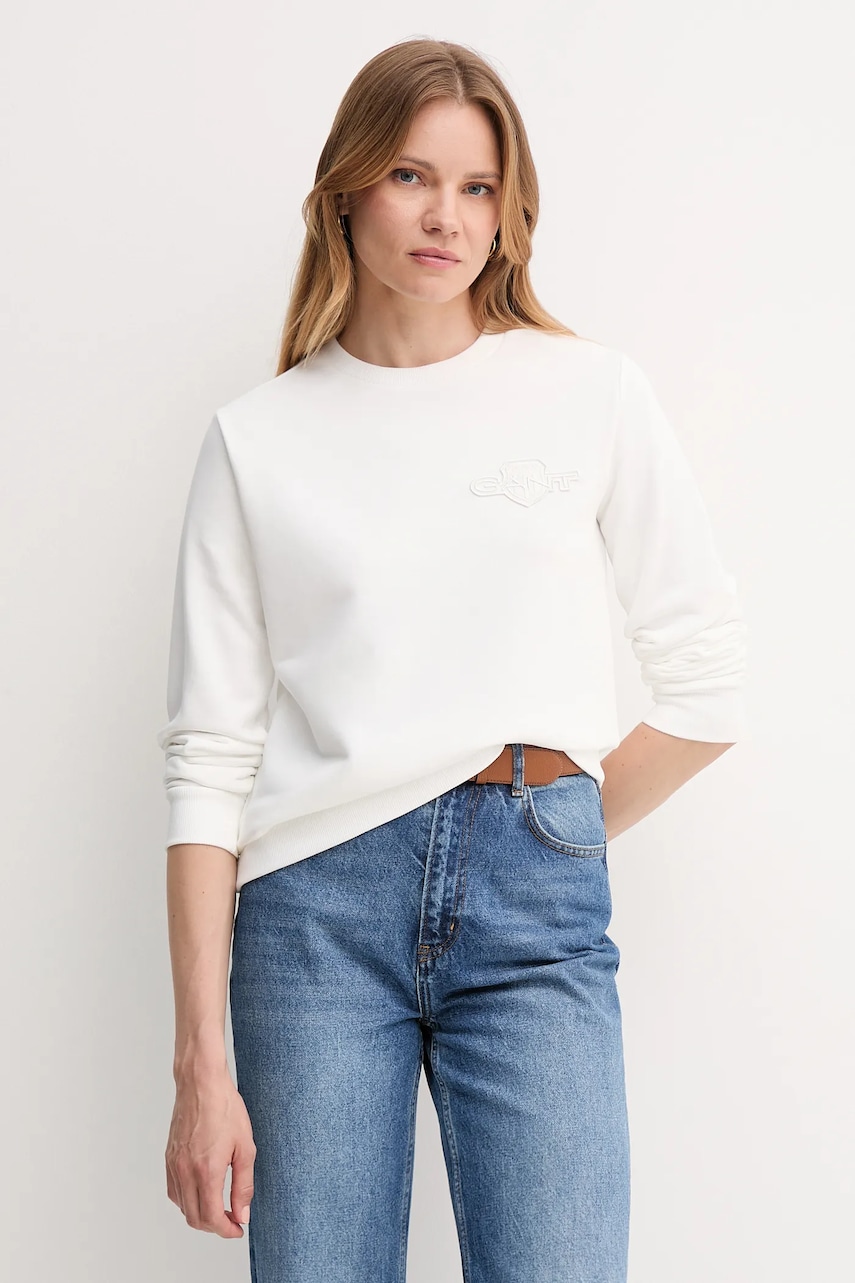 Gant bluză culoarea alb, uni, 4202586