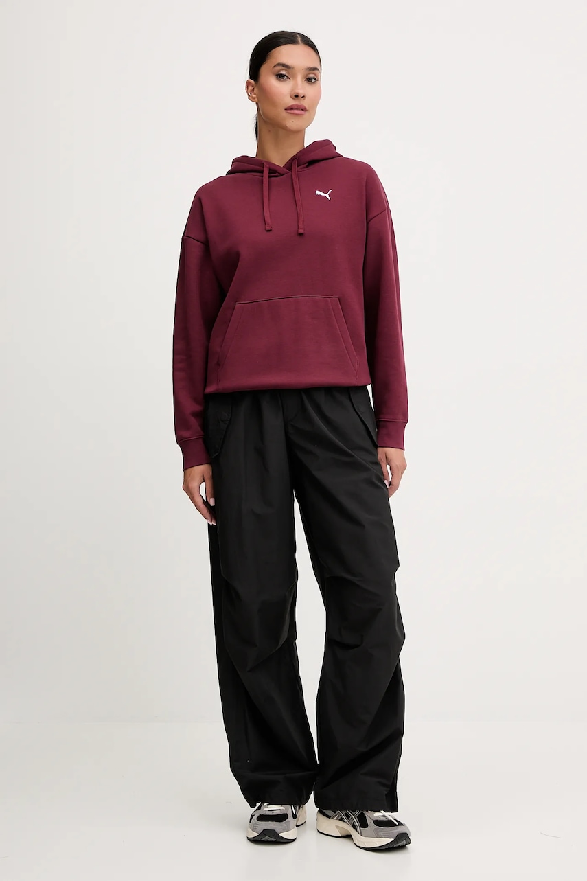 Кофта Puma цвет бордовый с капюшоном однотонная 682385 Кофта Puma цвет бордовый с капюшоном однотонная 682385