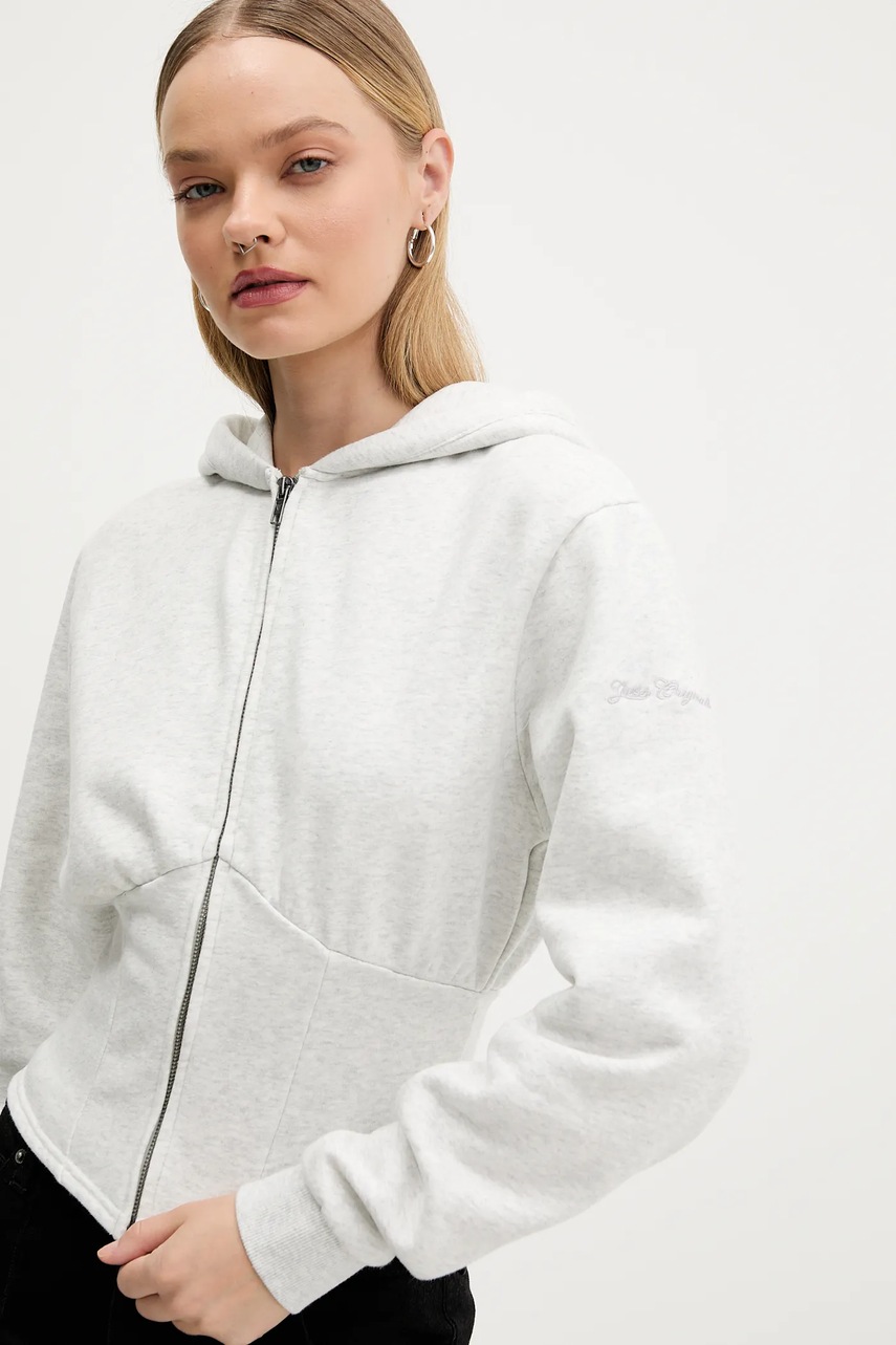 Μπλούζα Guess Originals χρώμα: γκρι, με κουκούλα, W5BQ29 K4110 φωτογραφία