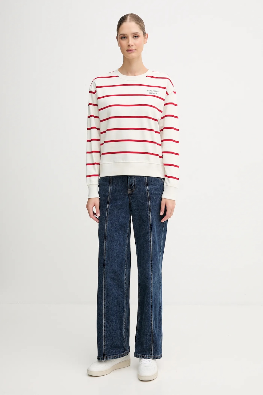 Хлопковая кофта Pepe Jeans цвет бежевый узор PL5800020 Хлопковая кофта Pepe Jeans цвет бежевый узор PL5800020