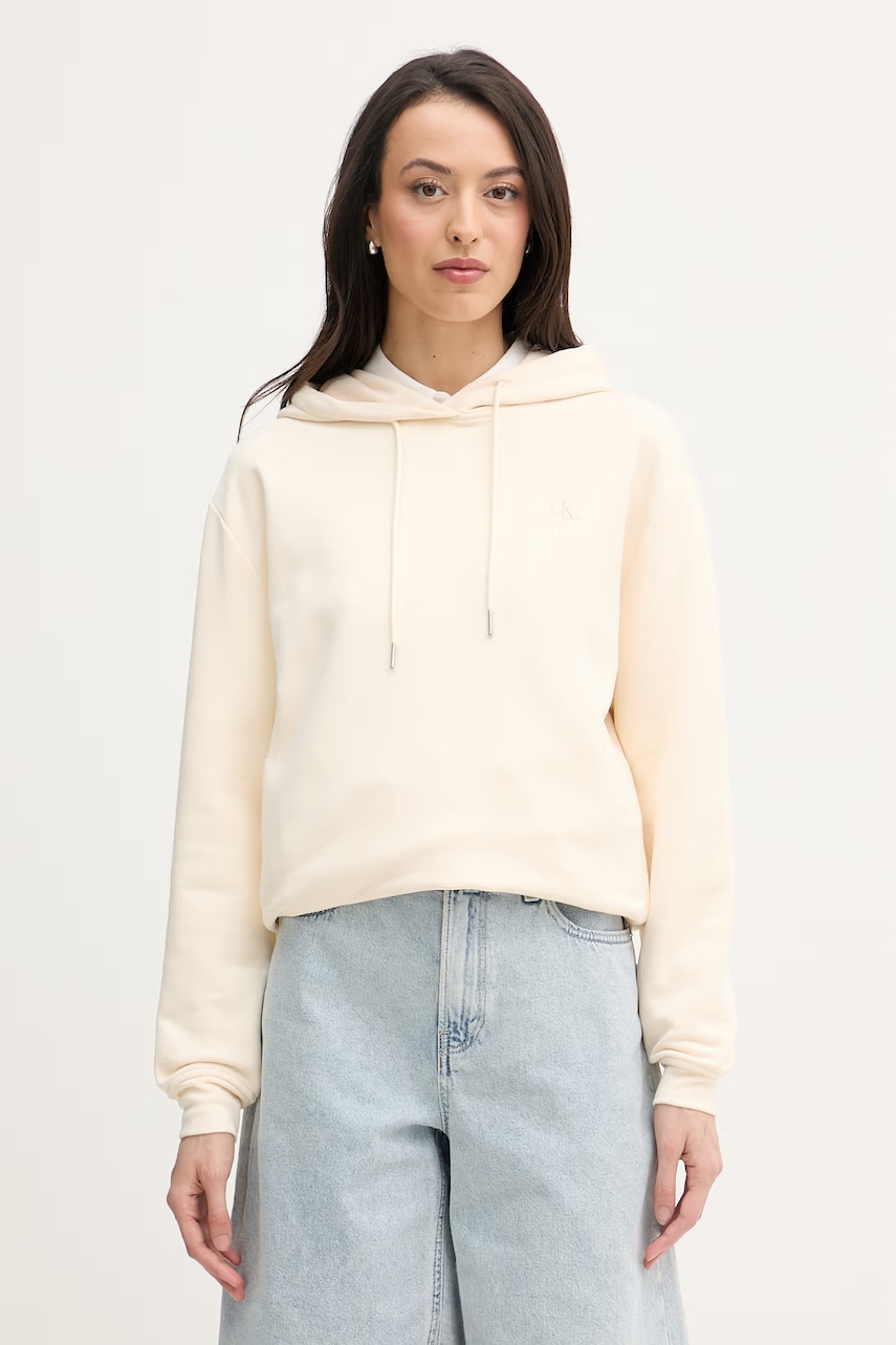 Calvin Klein Jeans hanorac cu glugă de damă din bumbac