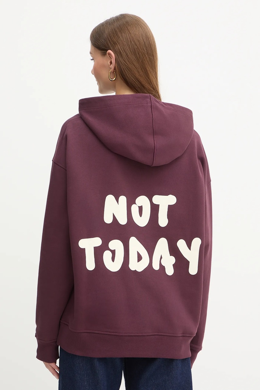 MAX&Co. hanorac de bumbac culoarea violet, cu glugă, uni, 2528926022200