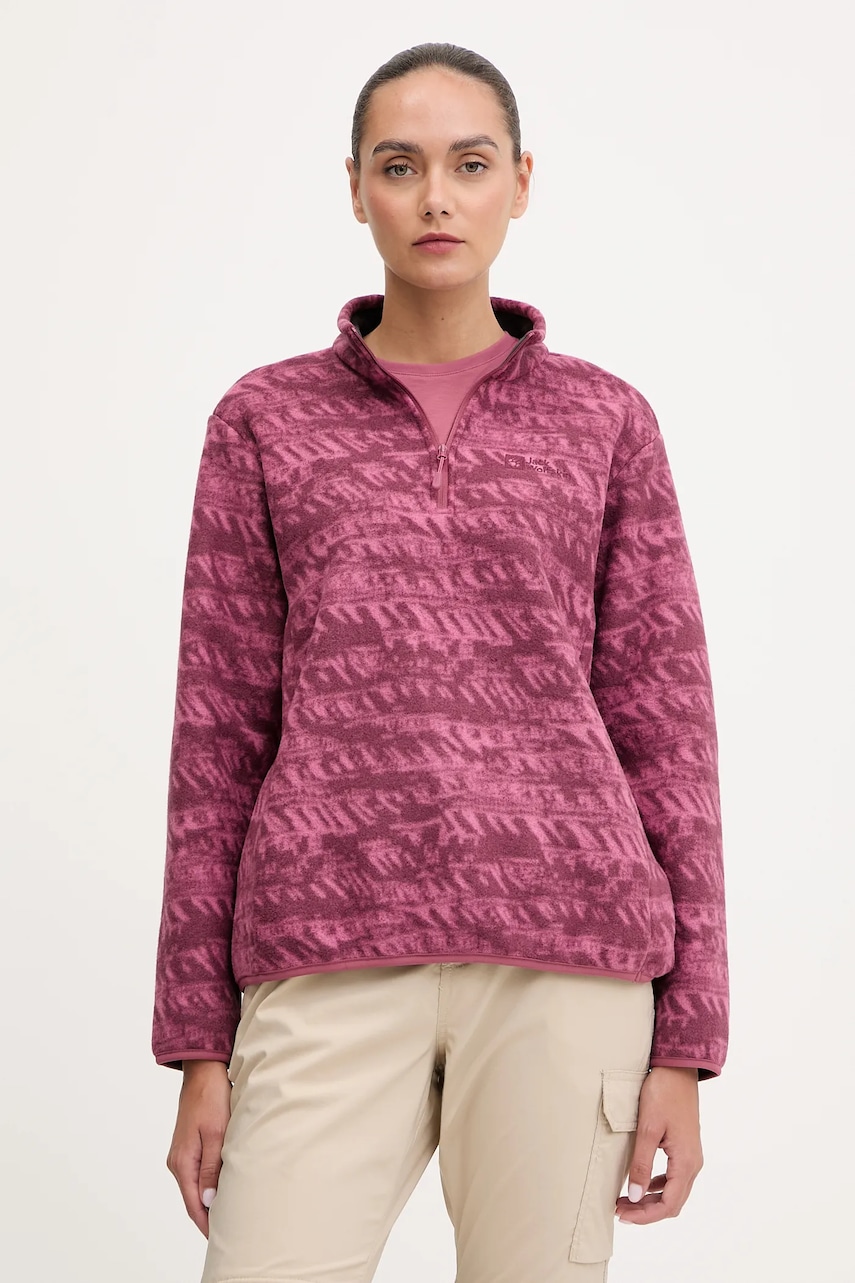 Jack Wolfskin hanorac în aer liber BIG SKY culoarea violet, cu imprimeu, A65449 Jack Wolfskin hanorac în aer liber BIG SKY culoarea violet, cu imprimeu, A65449