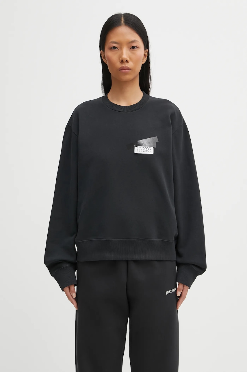 MM6 Maison Margiela hanorac de bumbac culoarea negru, cu imprimeu, S62GU0143.M25024.899