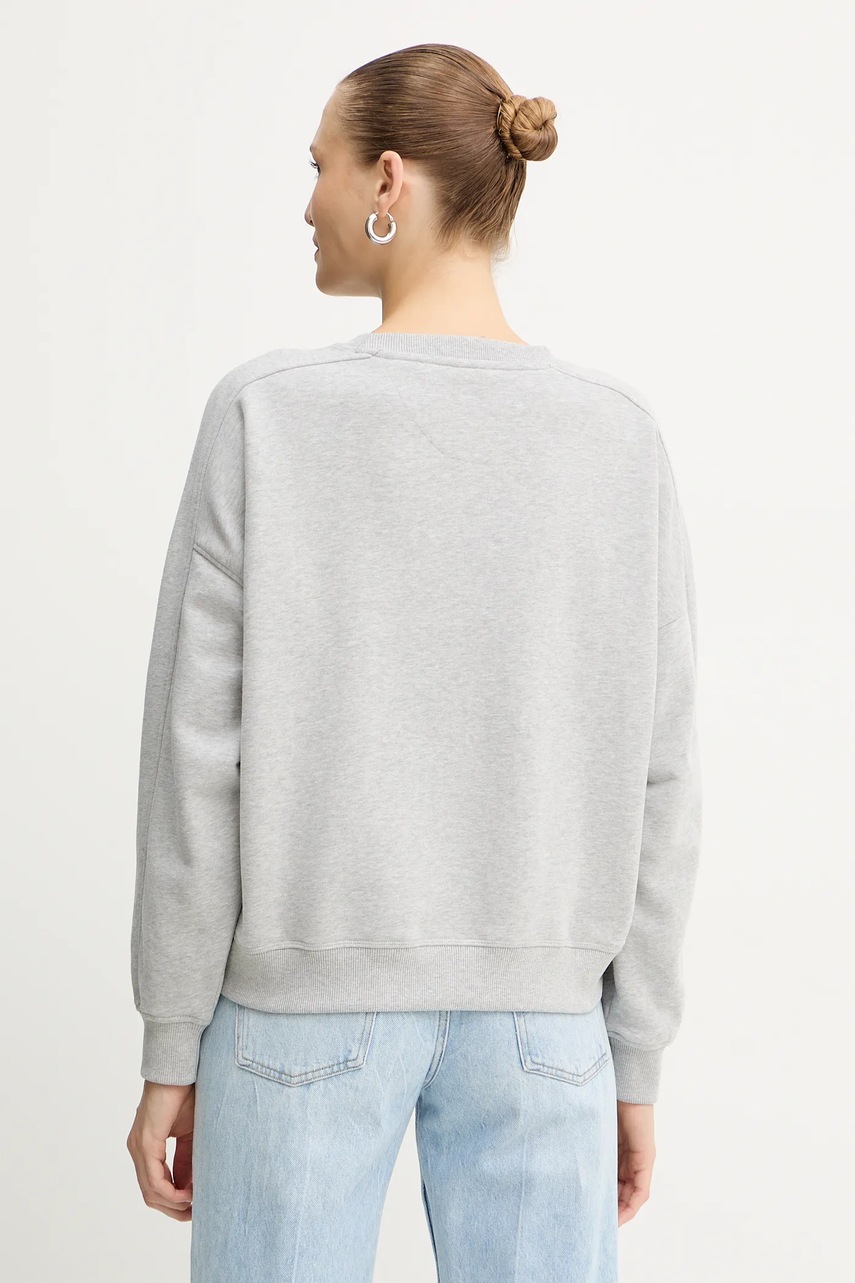 Βαμβακερή μπλούζα BOSS Orange γυναικεία, χρώμα: γκρι, 50549186 φωτογραφία