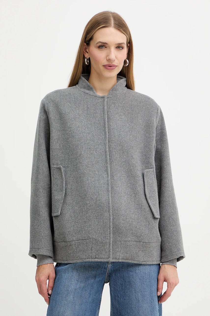 Marella jachetă din amestec de lână Emme by Marella culoarea gri, de tranziție, 2525086072200