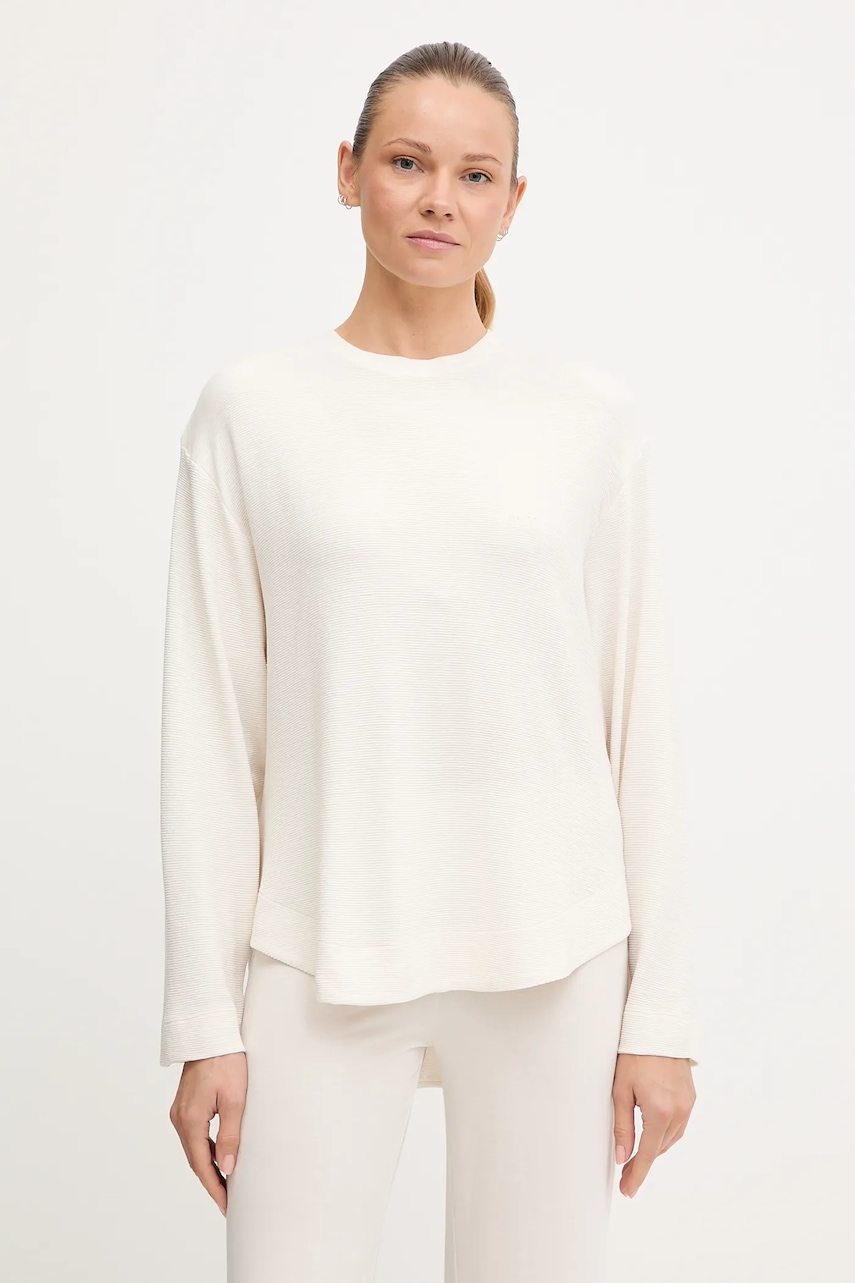 BOSS bluză lounge culoarea bej, uni, 50535769