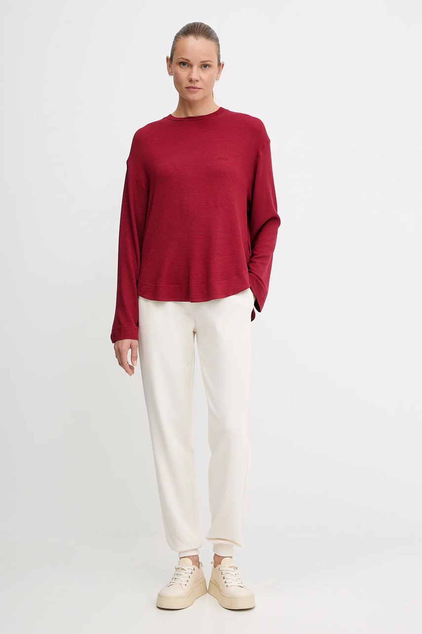 Кофта лаунж BOSS цвет бордовый однотонная 50535769