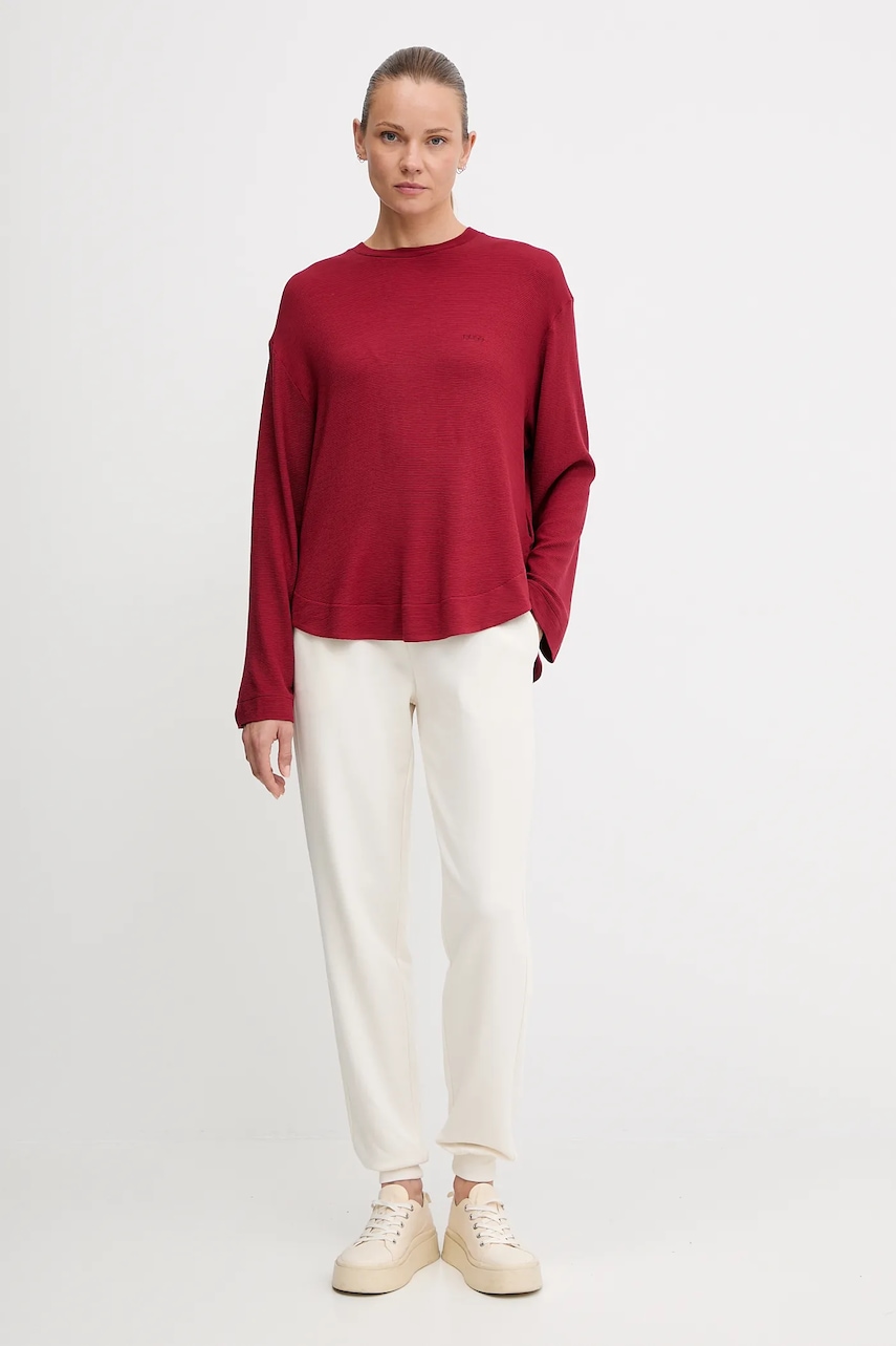 Кофта лаунж BOSS цвет бордовый однотонная 50535769 Кофта лаунж BOSS цвет бордовый однотонная 50535769