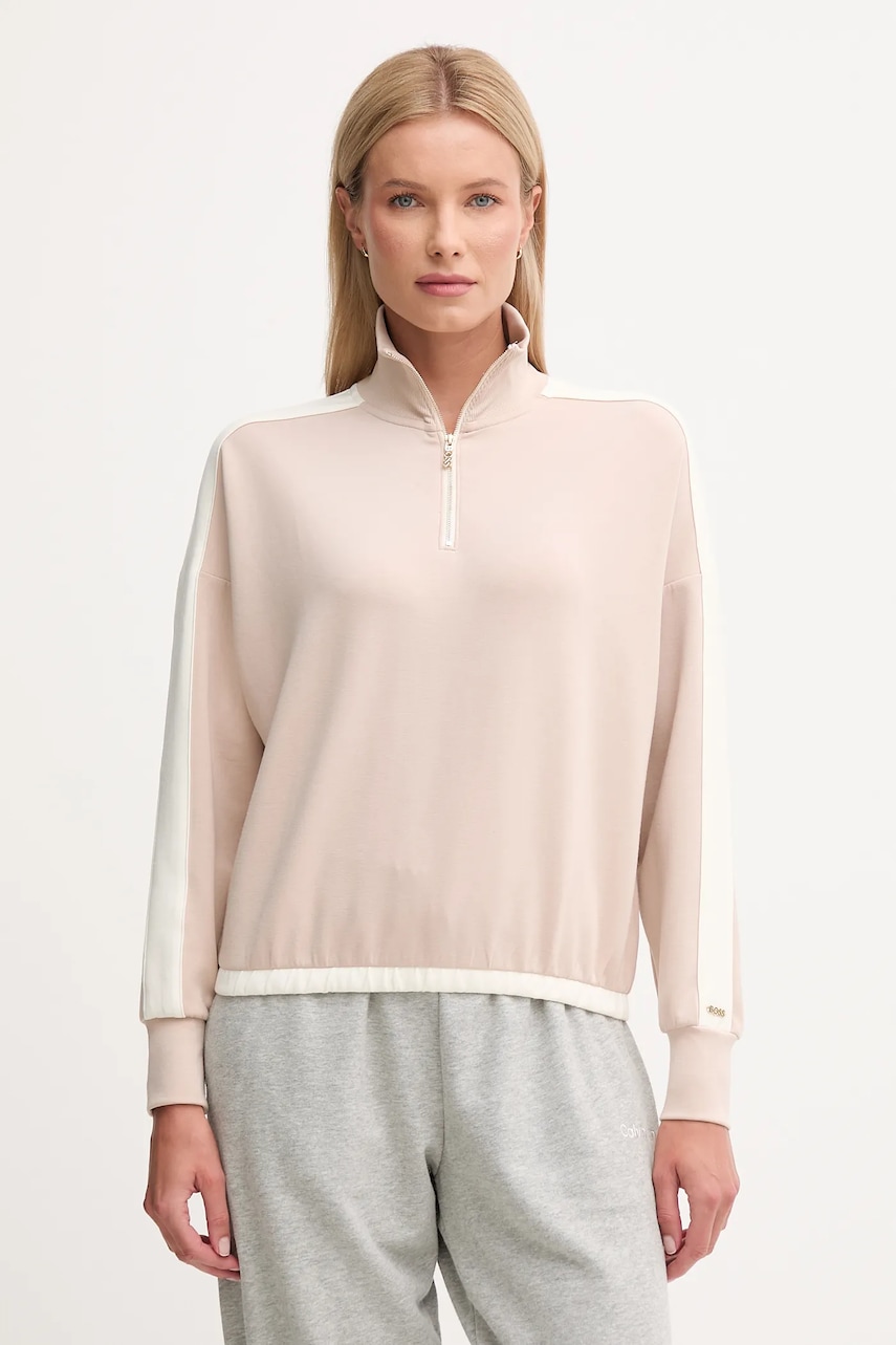 BOSS bluză lounge culoarea bej, uni, 50550718