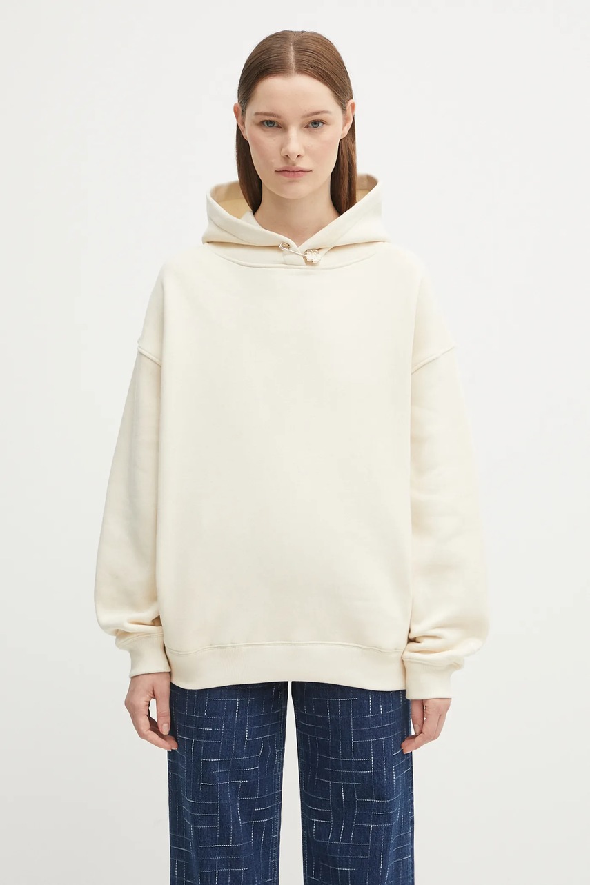 Kenzo bluza bawełniana Gots Oversize With Boke Pin
