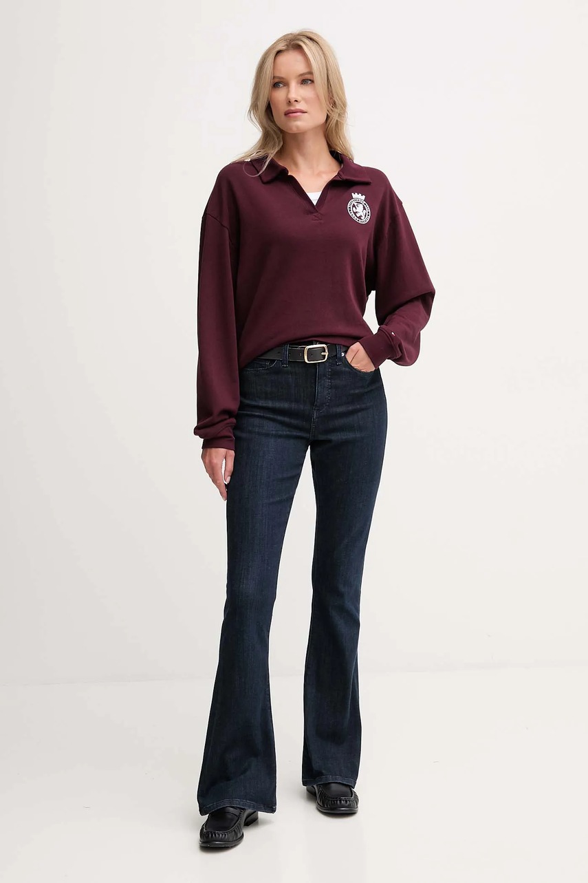 Кофта Tommy Hilfiger цвет бордовый с аппликацией UW0UW06078