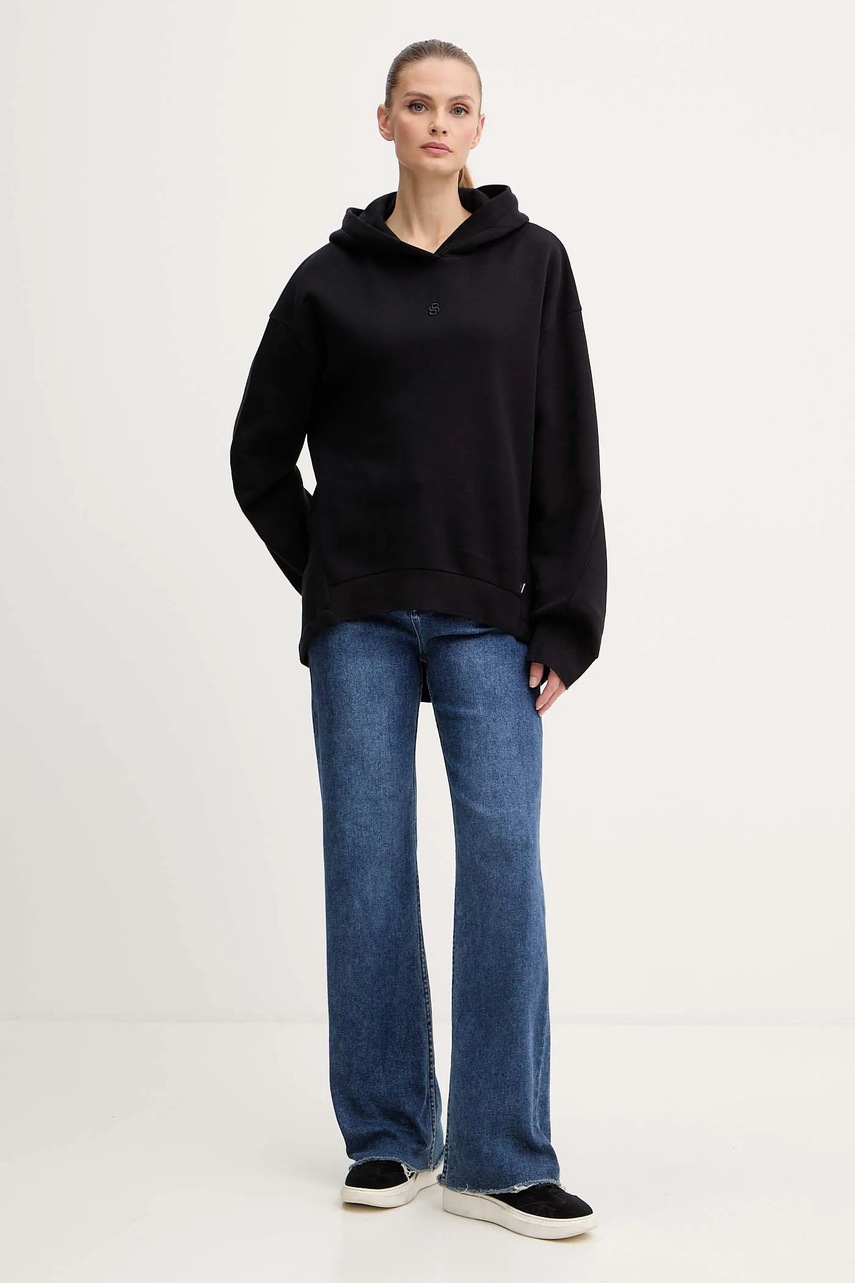 Кофта BOSS цвет чёрный с капюшоном однотонная 50550339