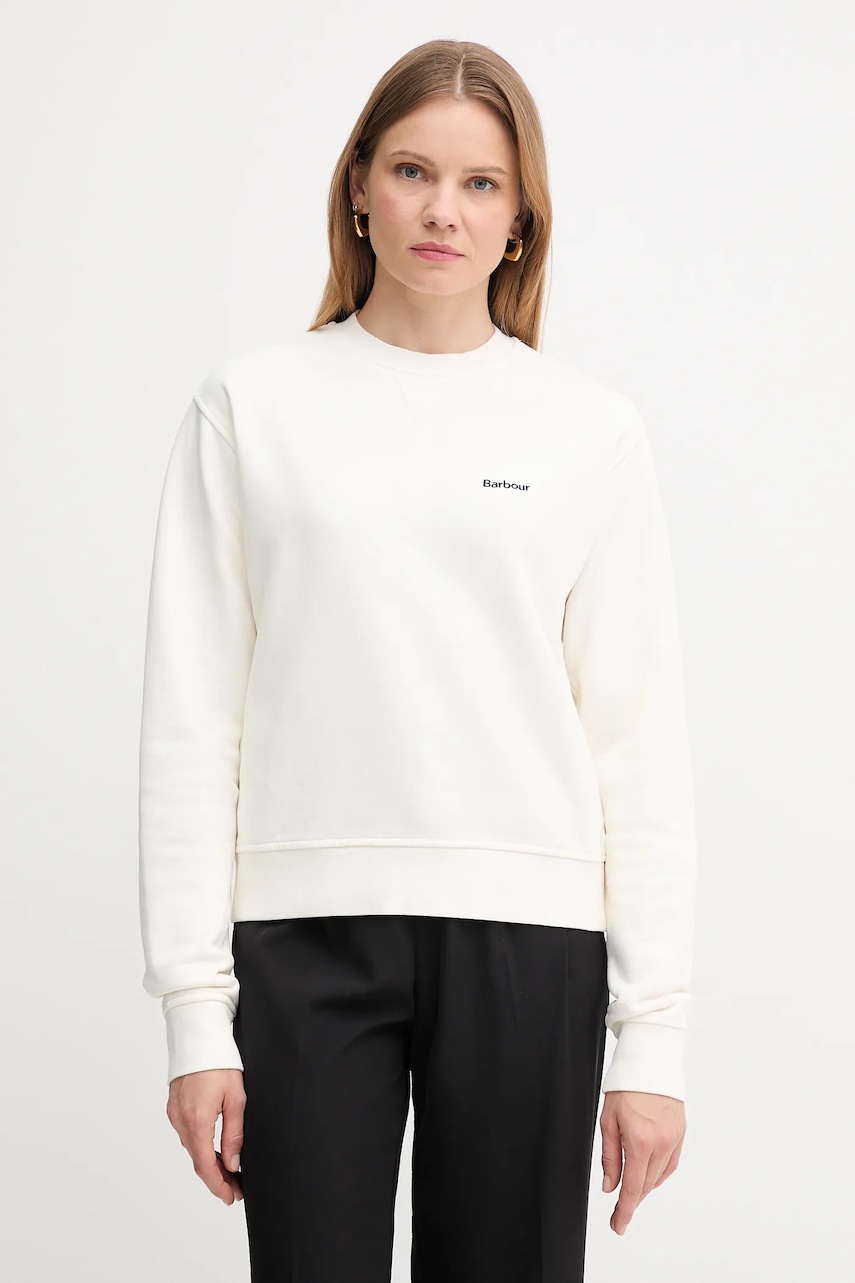 Barbour hanorac de bumbac culoarea bej, uni, LOL0623
