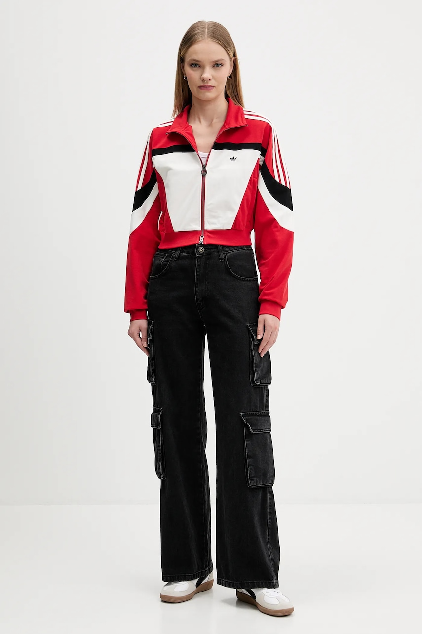 Кофта adidas Originals Tracktop цвет красный узор JY2387 Кофта adidas Originals Tracktop цвет красный узор JY2387