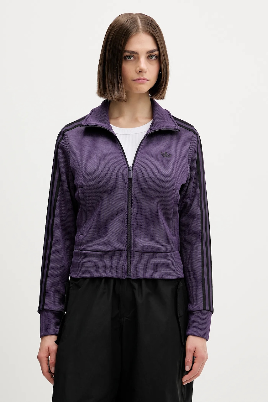 adidas Originals bluză Firebird culoarea violet, cu imprimeu, JY2615