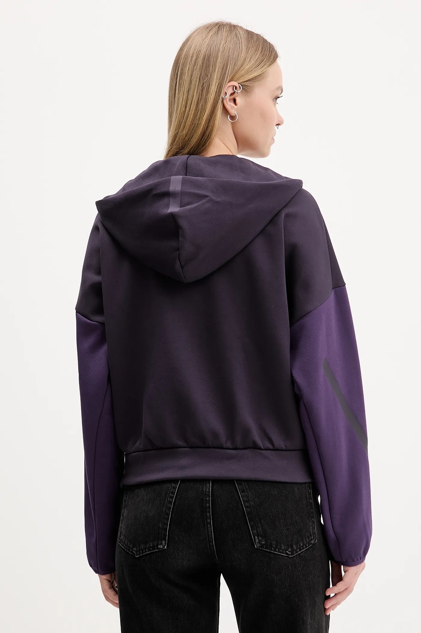 Μπλούζα adidas adidas x Z.N.E χρώμα: μοβ, με κουκούλα, KC0990 φωτογραφία