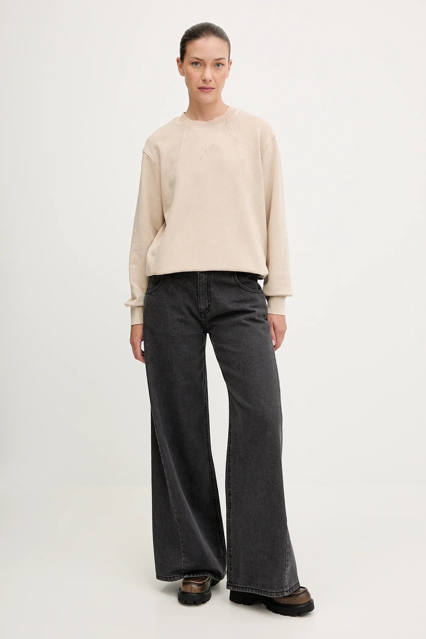 Хлопковая кофта G-Star цвет бежевый однотонная D27173.D969