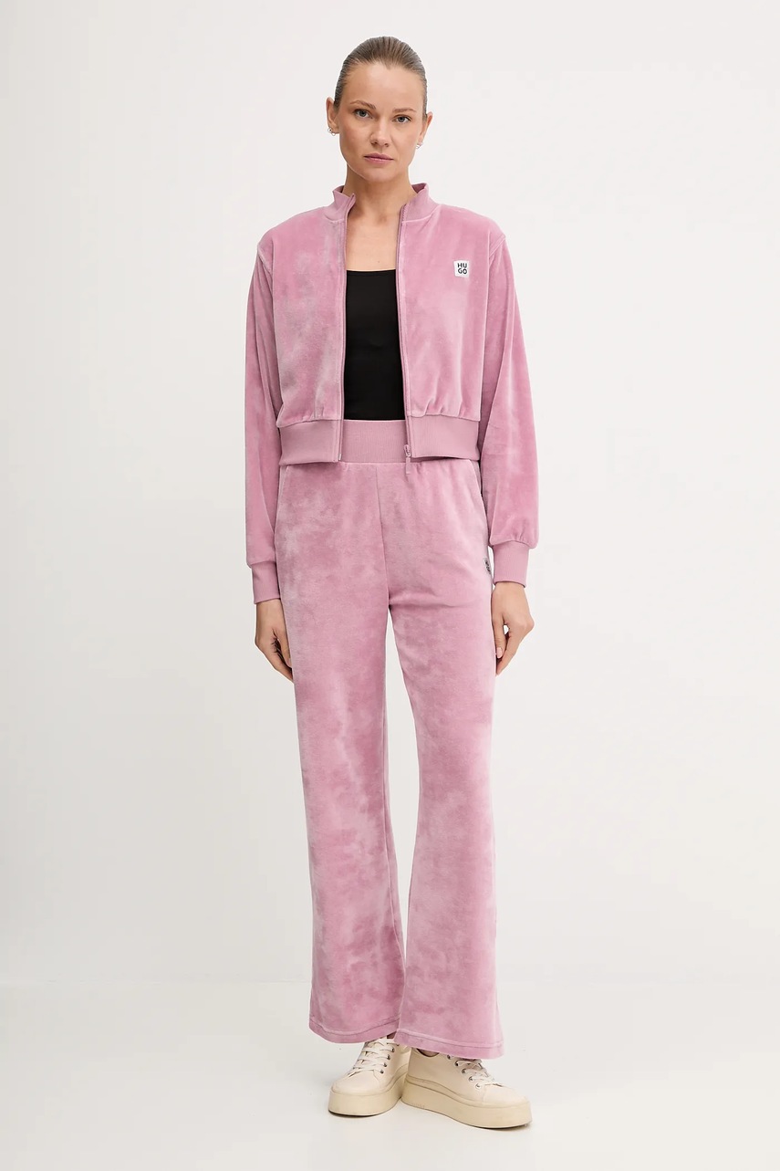 Кофта HUGO цвет розовый с аппликацией 50549796