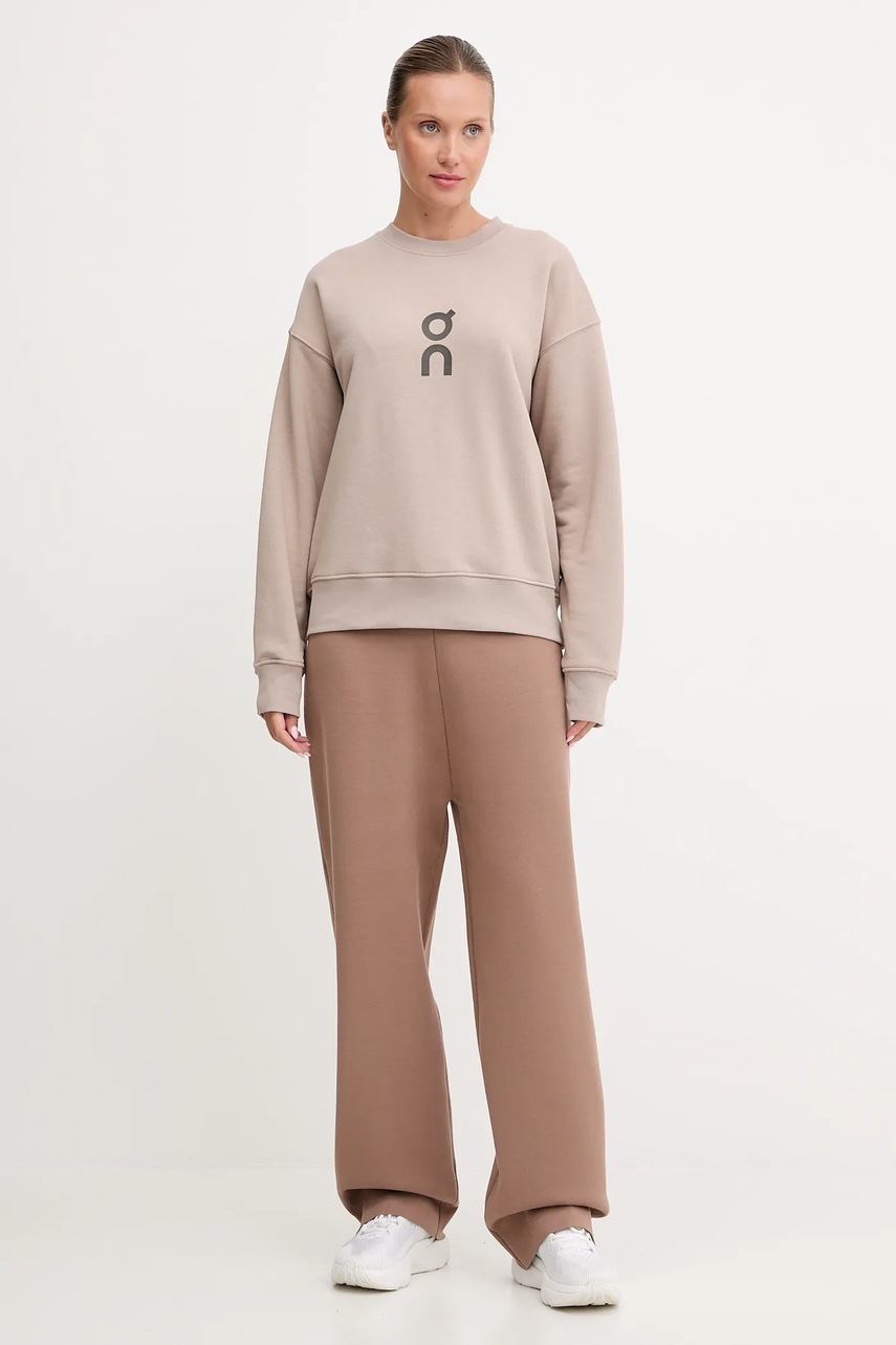 Кофта ON running Club цвет бежевый с принтом 1WE10470603