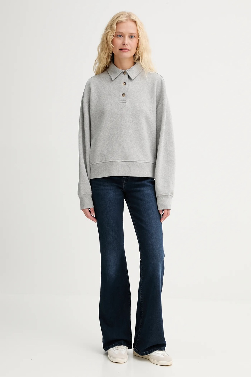 Хлопковая кофта Marc OPolo цвет серый меланж 5000007097