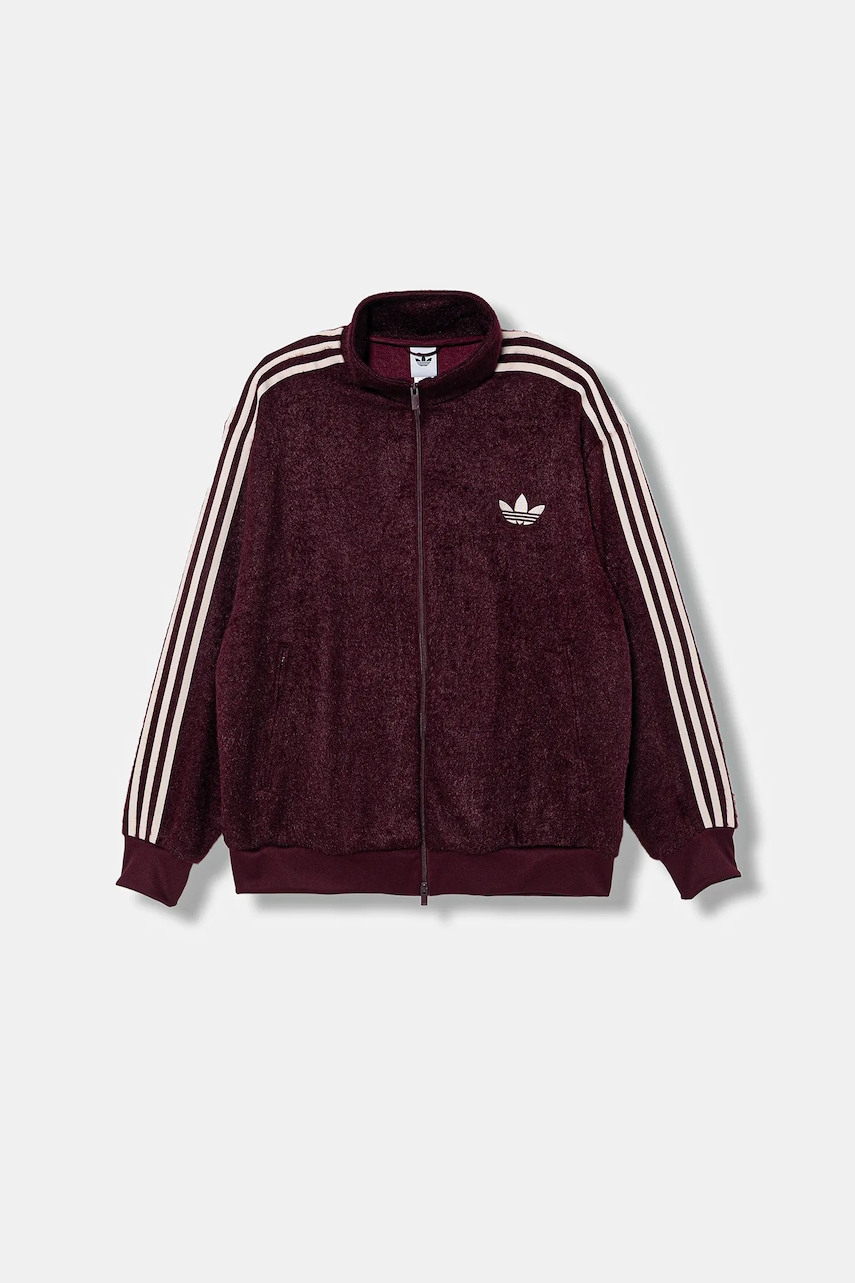 adidas Originals bluză Mohair culoarea bordo, cu imprimeu, KS0428
