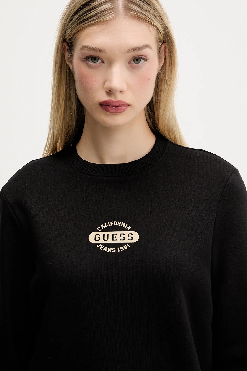 Μπλούζα Guess Jeans χρώμα: μαύρο, W5BQ07 KC811 φωτογραφία