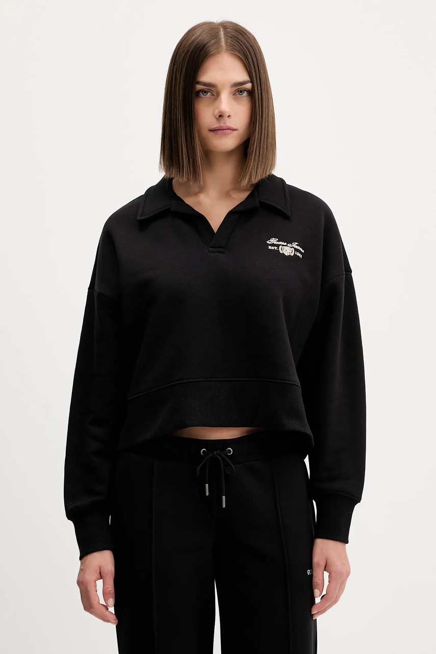Levně Mikina Guess Jeans dámská, černá barva, melanžová, W5BQ09 KC811