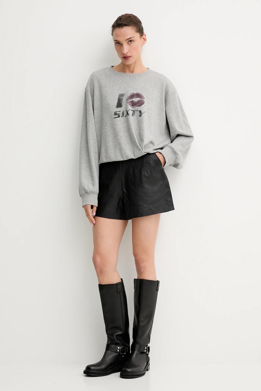 Кофта с примесью шерсти Miss Sixty цвет серый с принтом 6S3TJ59000