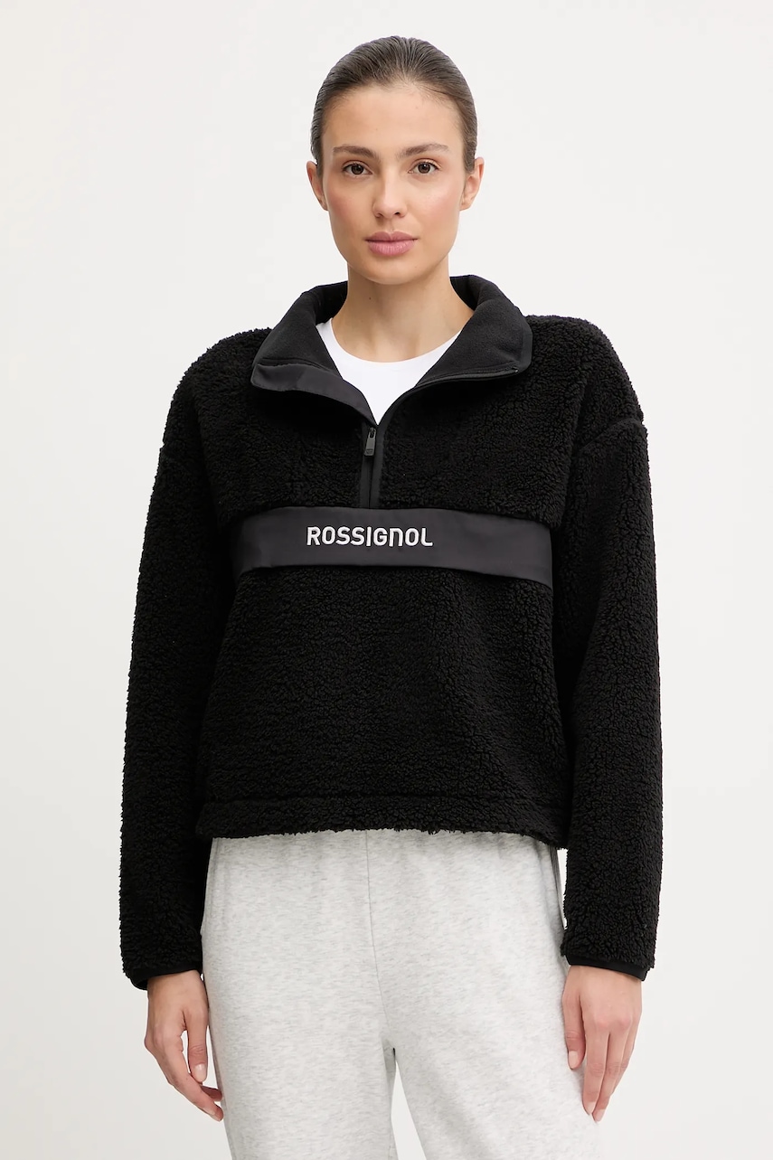 Rossignol hanorac fleece ALLTRACK culoarea negru, uni, RLOWL03