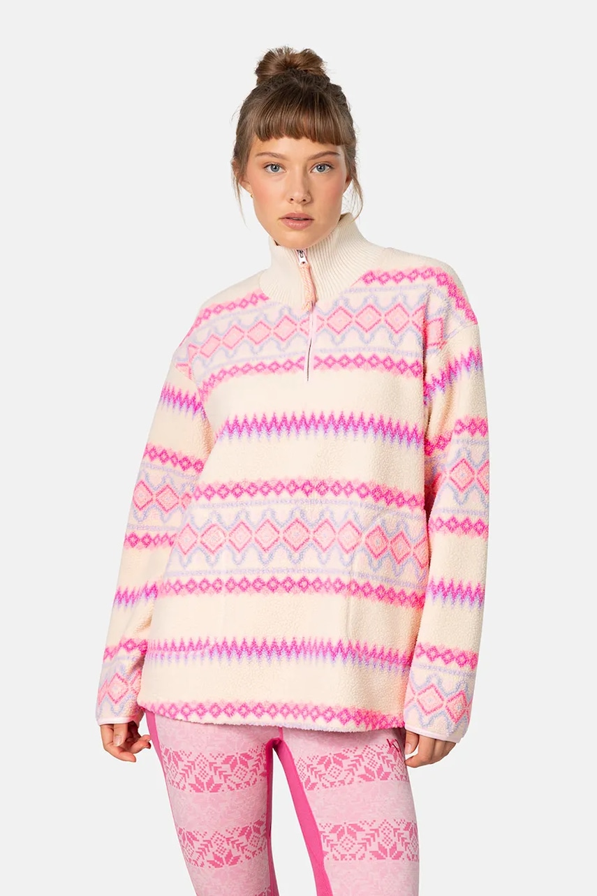 Kari Traa hanorac RUTHIE culoarea bej, cu imprimeu, 623610