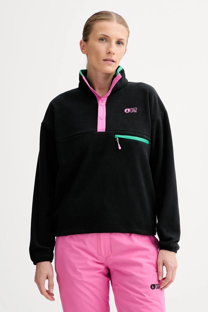 Picture hanorac fleece Arcca culoarea negru, uni, SWT0182