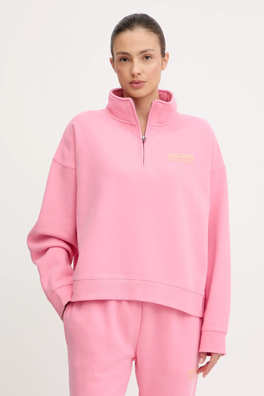 Rip Curl bluză SURF PUFF culoarea roz, cu imprimeu, 07WWFL