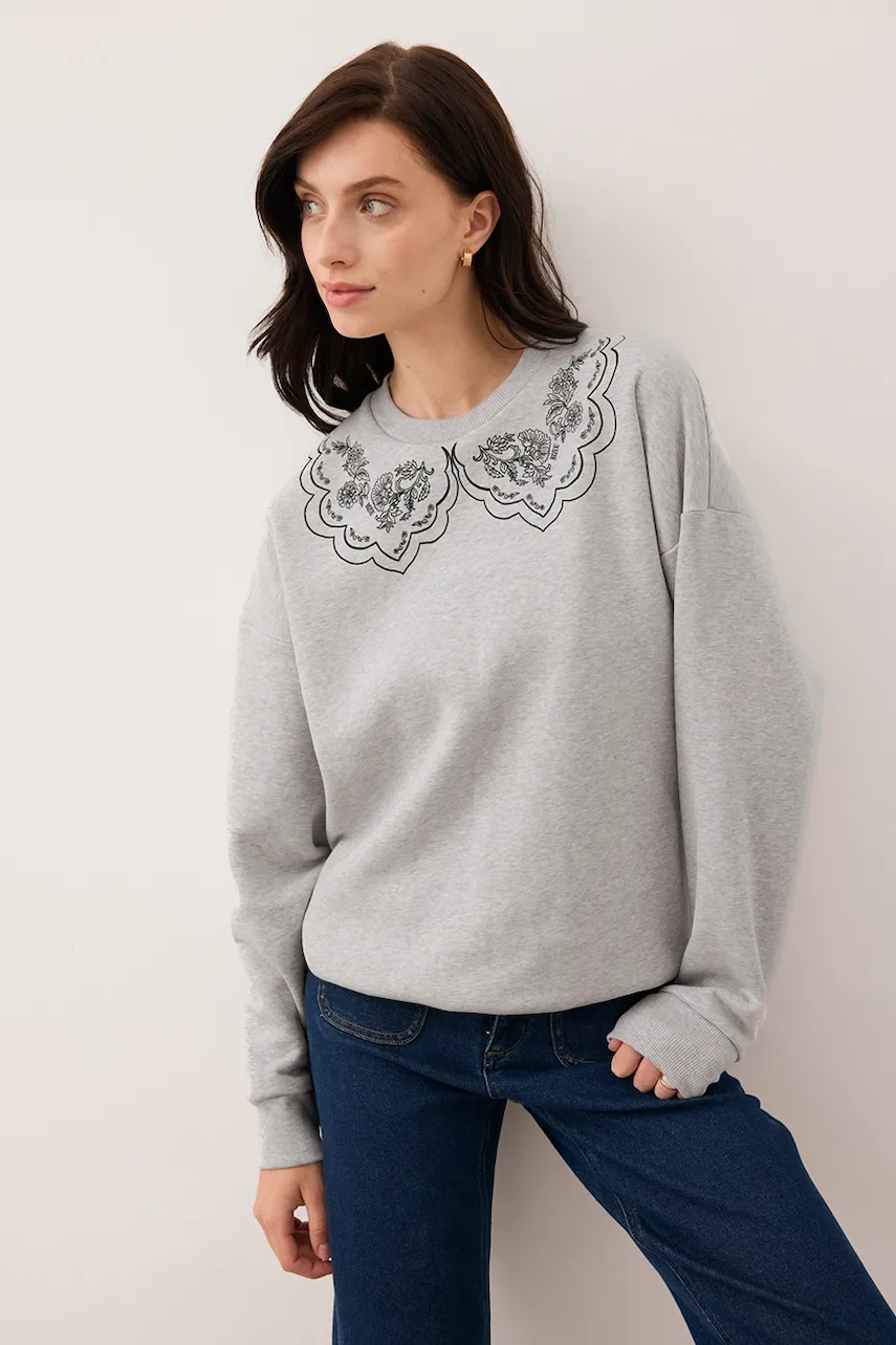 Bizuu bluză COLLIER culoarea gri, COLLIER SZARY