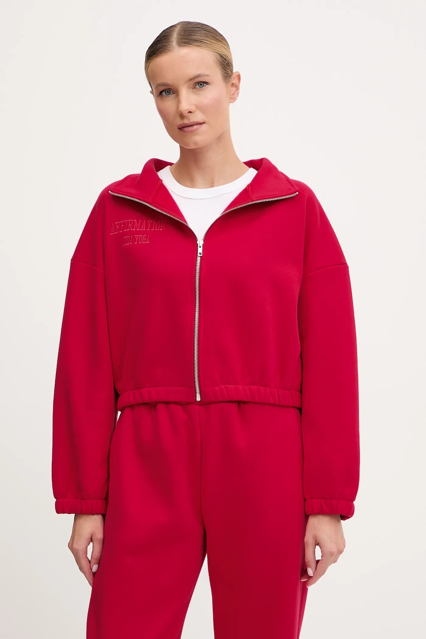 JOYINME hanorac yoga Zip Flow culoarea roșu, uni, Zip.Flow