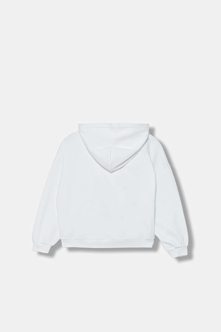 Детская хлопковая кофта Calvin Klein Jeans цвет белый с капюшоном с принтом IG0IG02989 Детская хлопковая кофта Calvin Klein Jeans цвет белый с капюшоном с принтом IG0IG02989