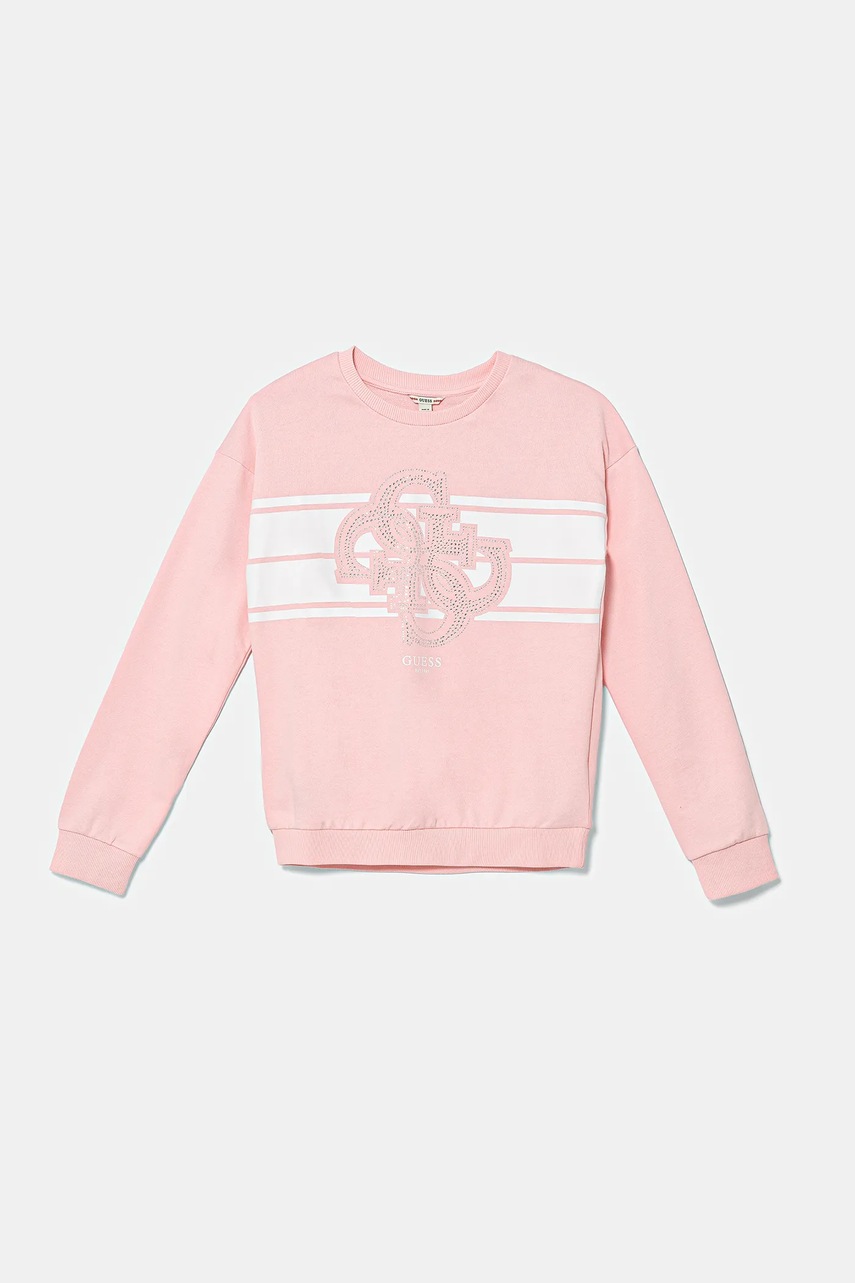 

Детски памучен суичър Guess в розово с принт J5YQ01 KA6R4, Розов