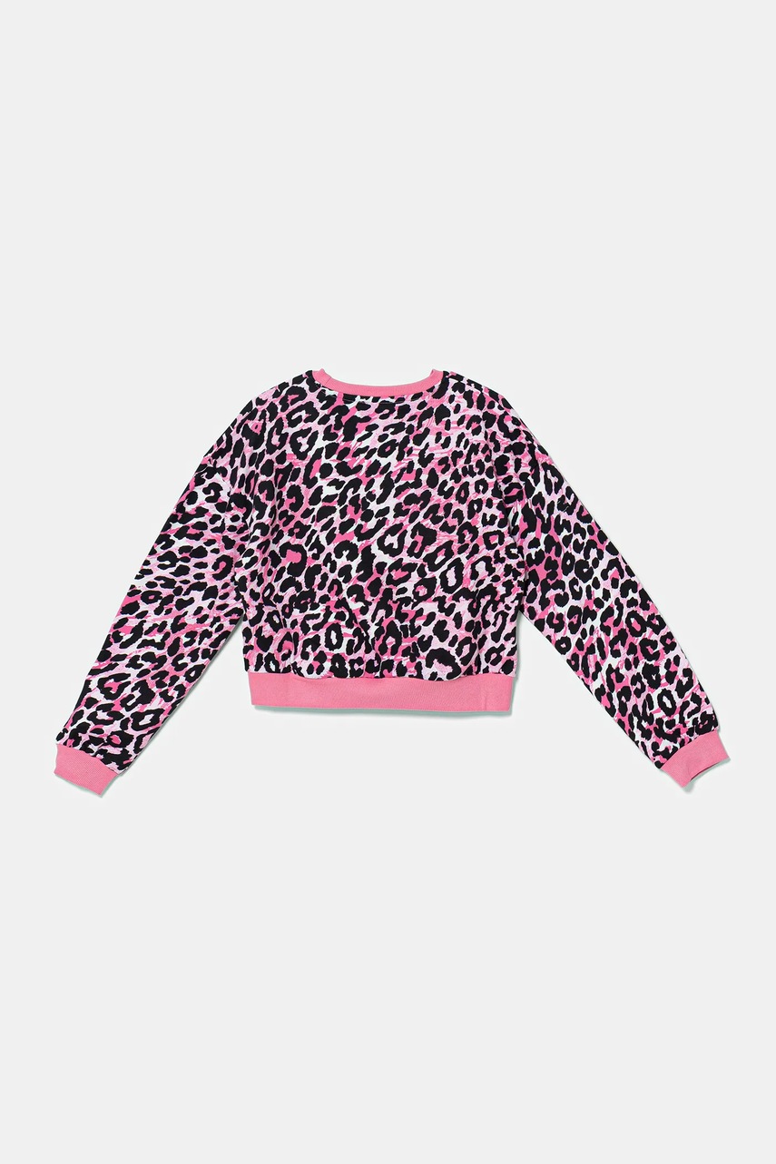 Детская хлопковая кофта Guess цвет розовый узор J5YQ03 KA6R4