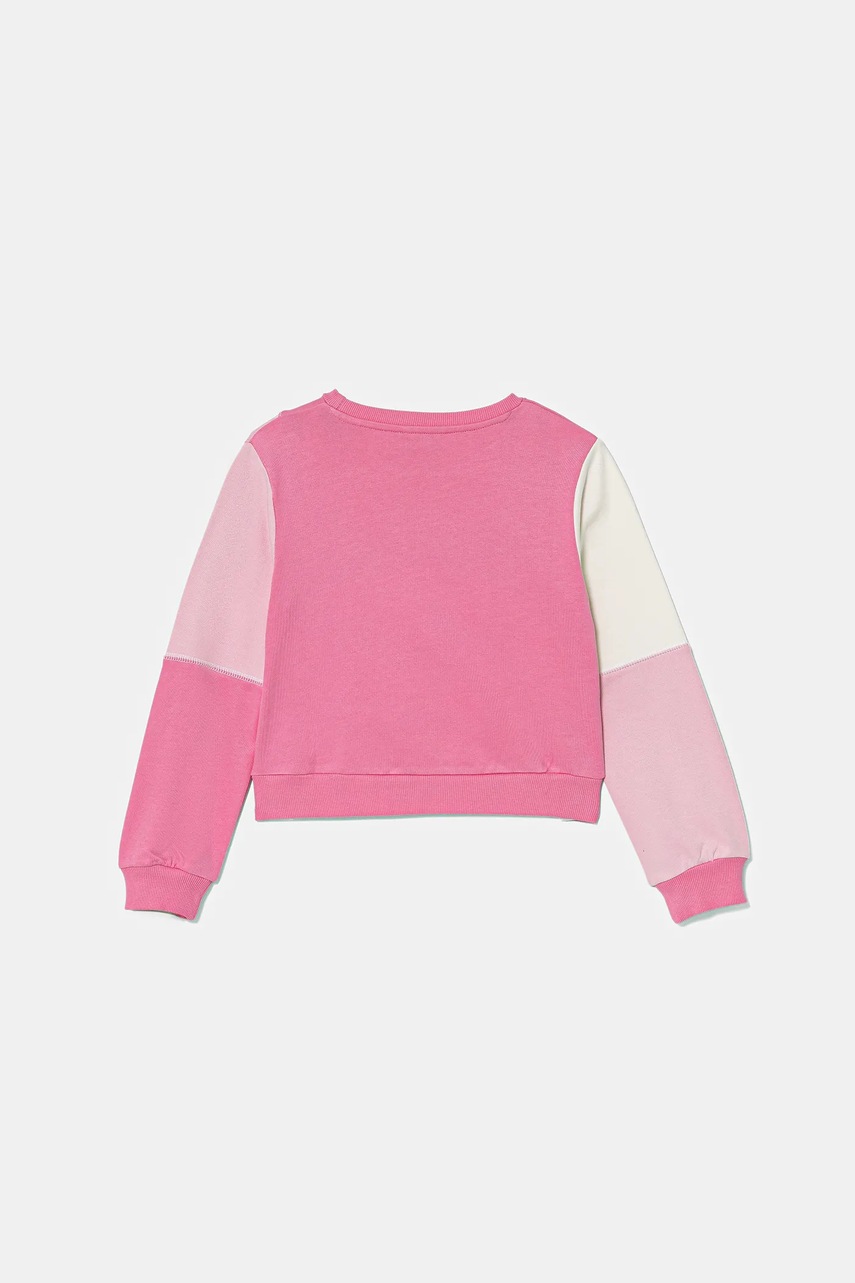 Детская хлопковая кофта Guess цвет розовый с аппликацией J5YQ04 KA6R4
