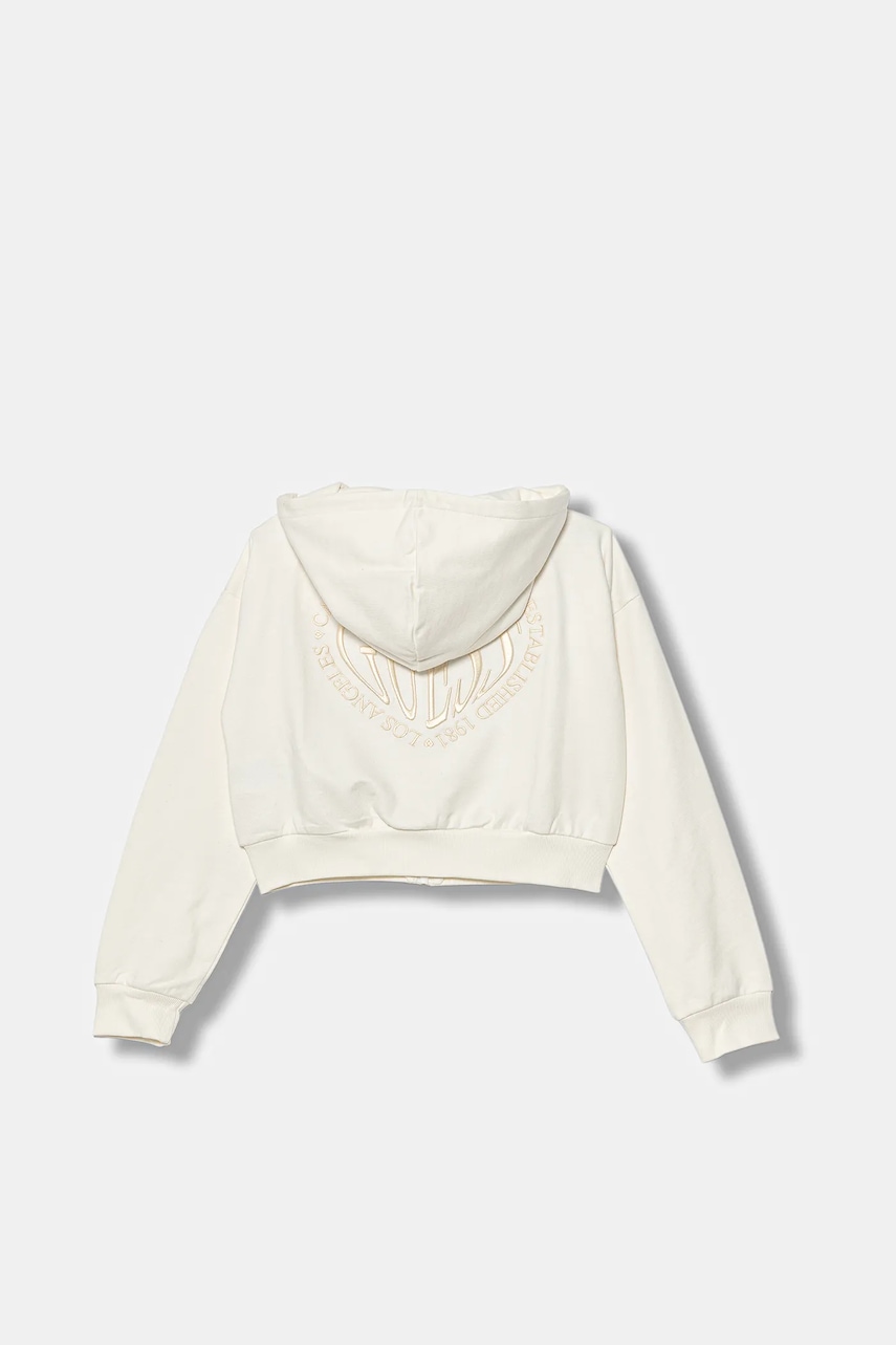 Детская хлопковая кофта Guess цвет бежевый с капюшоном с аппликацией J5YQ07 KAD74 в Луцке Детская хлопковая кофта Guess цвет бежевый с капюшоном с аппликацией J5YQ07 KAD74 в Луцке