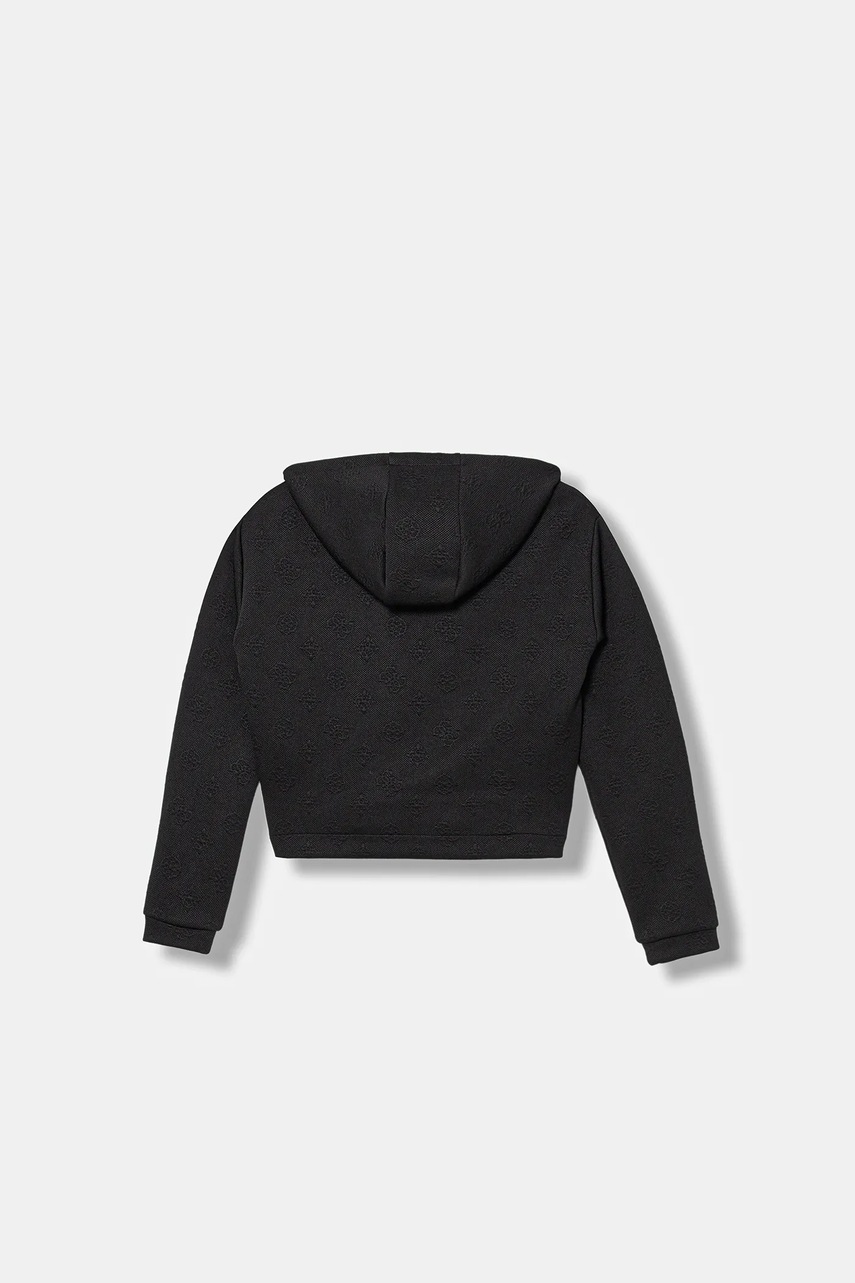 Детская кофта Guess цвет чёрный с капюшоном узор J5YQ24 KBSL2