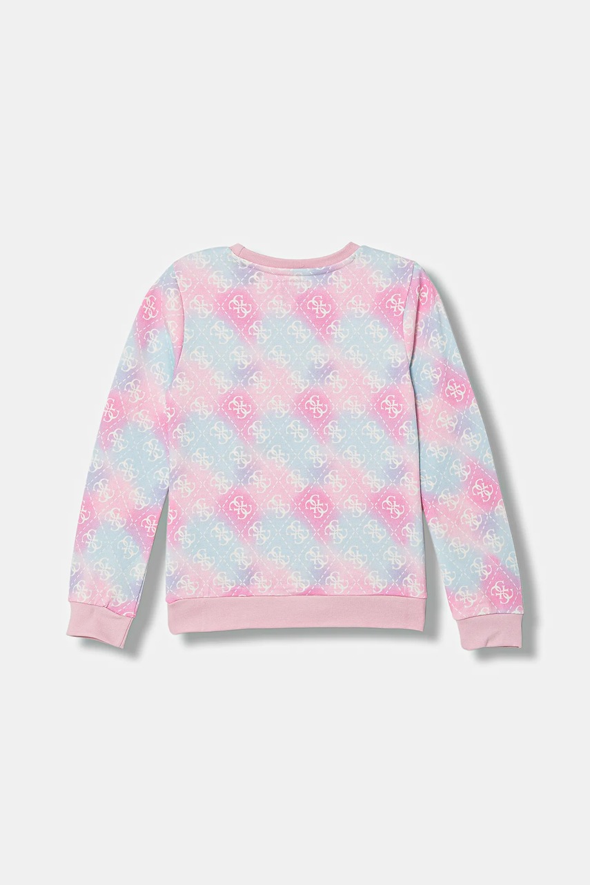 Детская хлопковая кофта Guess цвет розовый узор K5YQ02 KA6R4