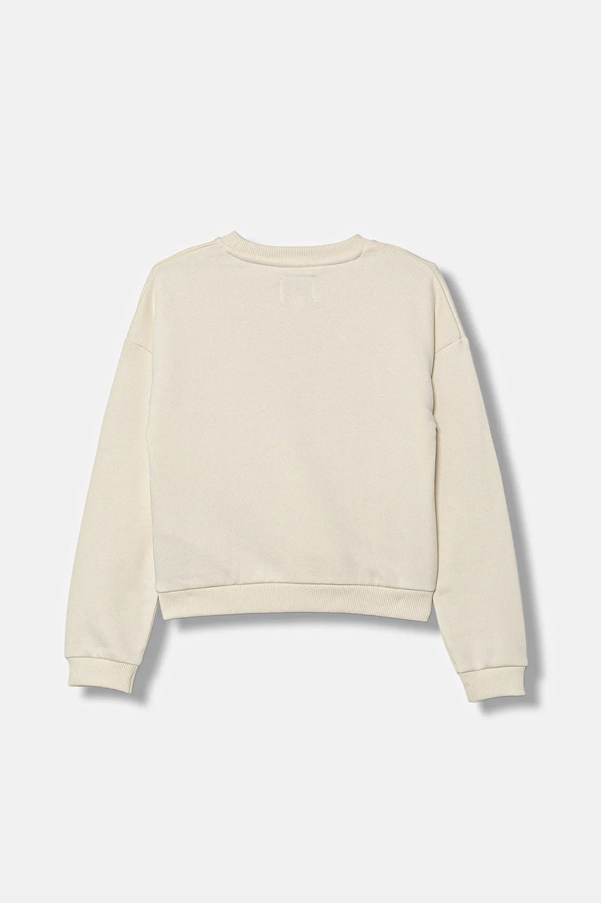 Детская хлопковая кофта Guess цвет бежевый с аппликацией K5YQ09 KAV34