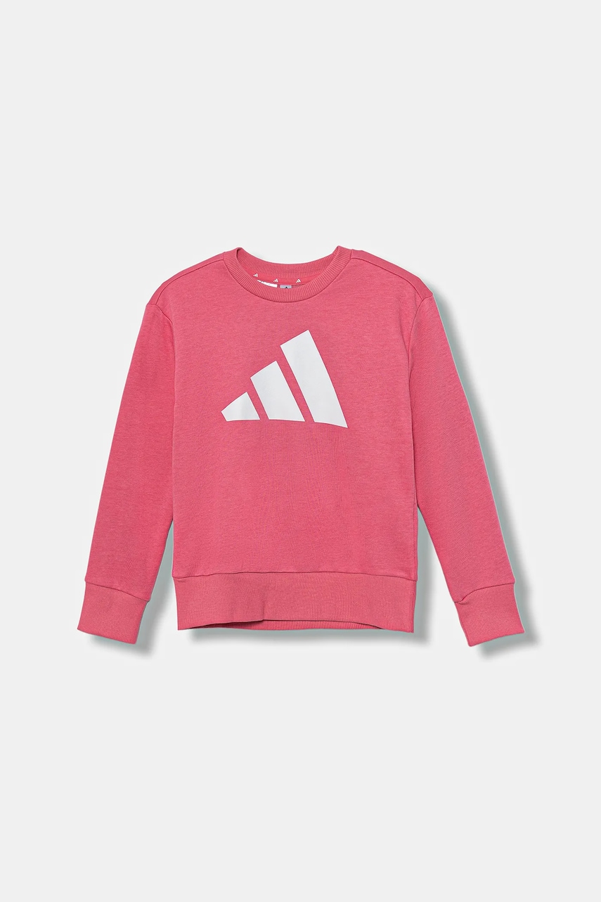 Levně Dětská mikina adidas růžová barva, s potiskem, JE1390