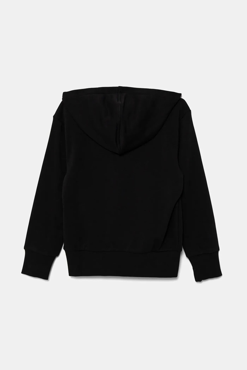 Детская кофта adidas цвет чёрный с капюшоном с принтом JV5267