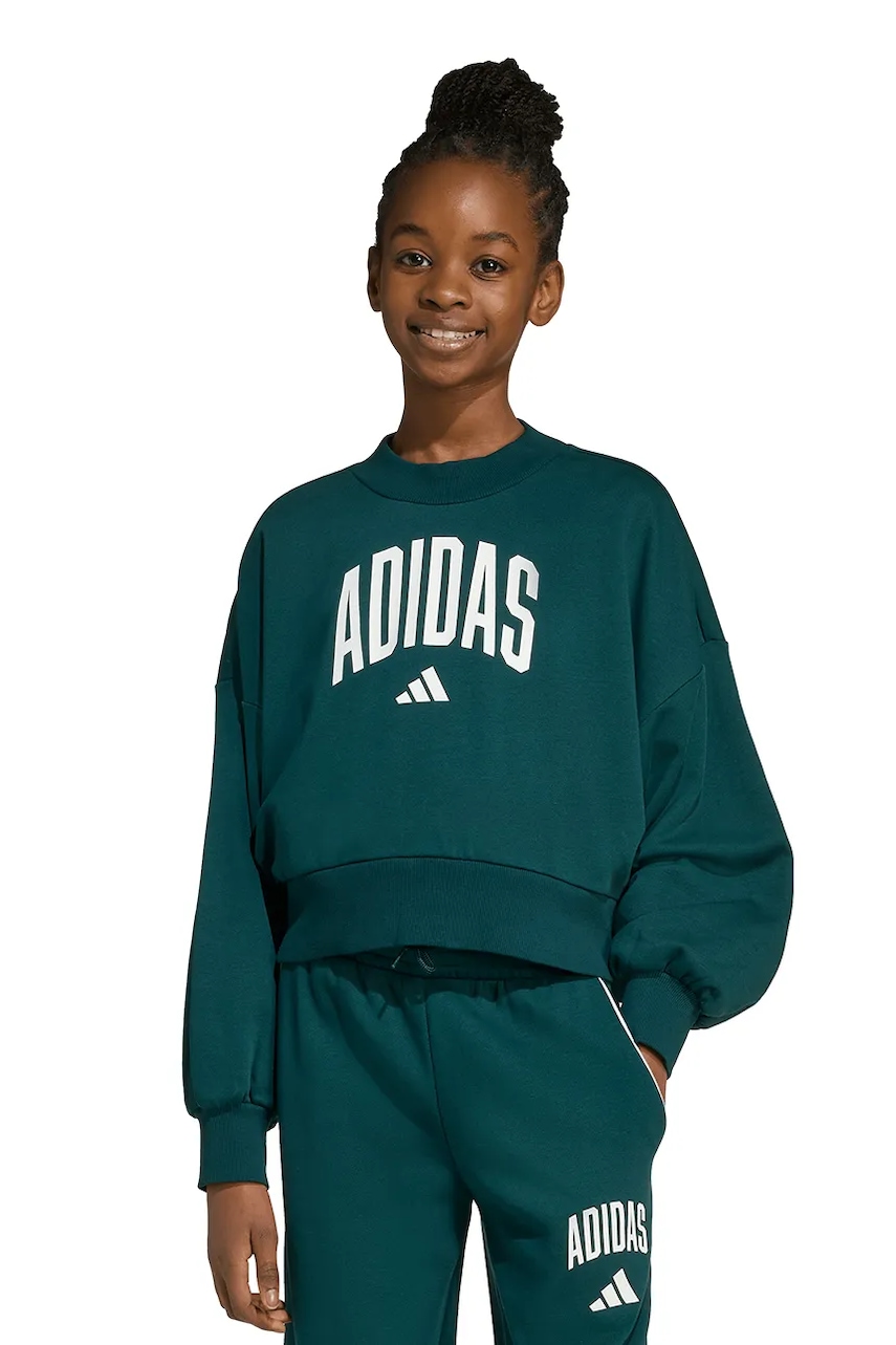 adidas bluză copii culoarea verde, cu imprimeu, JV7377