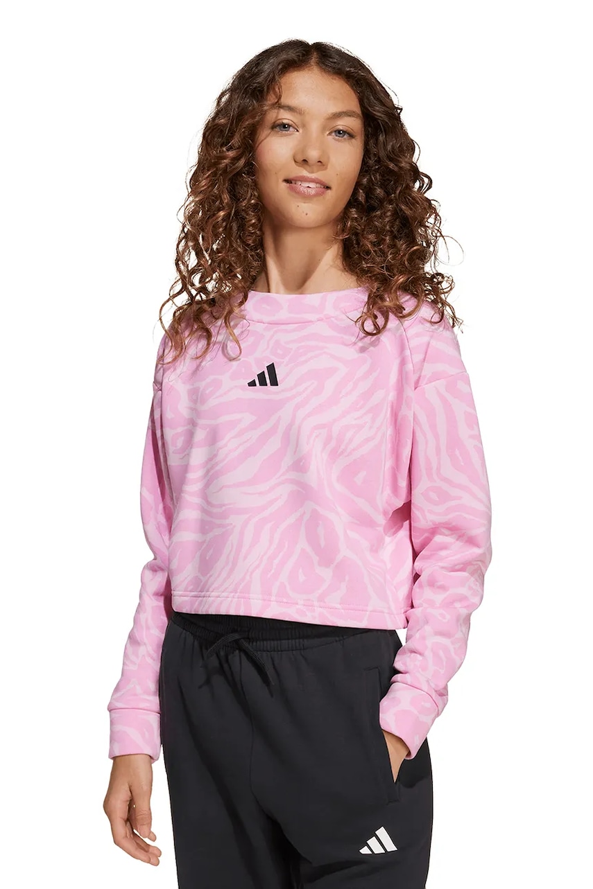 adidas bluză copii culoarea roz, cu imprimeu, JW7541